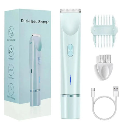 Depilatore Elettrico Femminile Ricaricabile | Doppia Testa Rotante, Design Galleggiante, Batteria 400mAh, Ricarica USB-C | per Viso, Bikini, Ascelle, Gambe