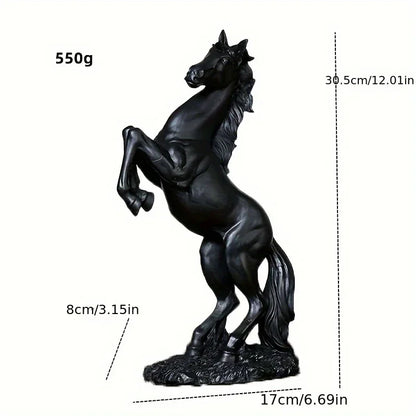 Cavallo Resina Decorativo - Bianco/Nero/Oro - Stile Nordico Moderno