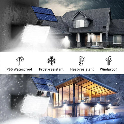 Lampada da Parete Giardino LED Solare | Super Luminosa 800 LED, Sensore Movimento, IP65 Impermeabile, 3 Modalità | Luce Esterna