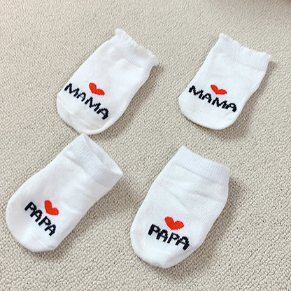 2 Paia di Calzini Neonato "MAMA & PAPA" – Regalo Perfetto per Bebè! 👶❤️