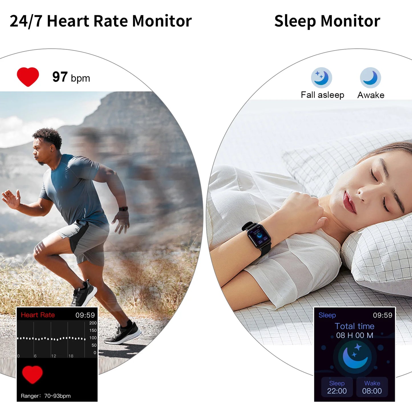 Smartwatch Nerunsa Fitness Pro 🏃‍♂️ | Schermo 1.69" HD, 25 Sport, IP68 | Monitora Sonno e Stress