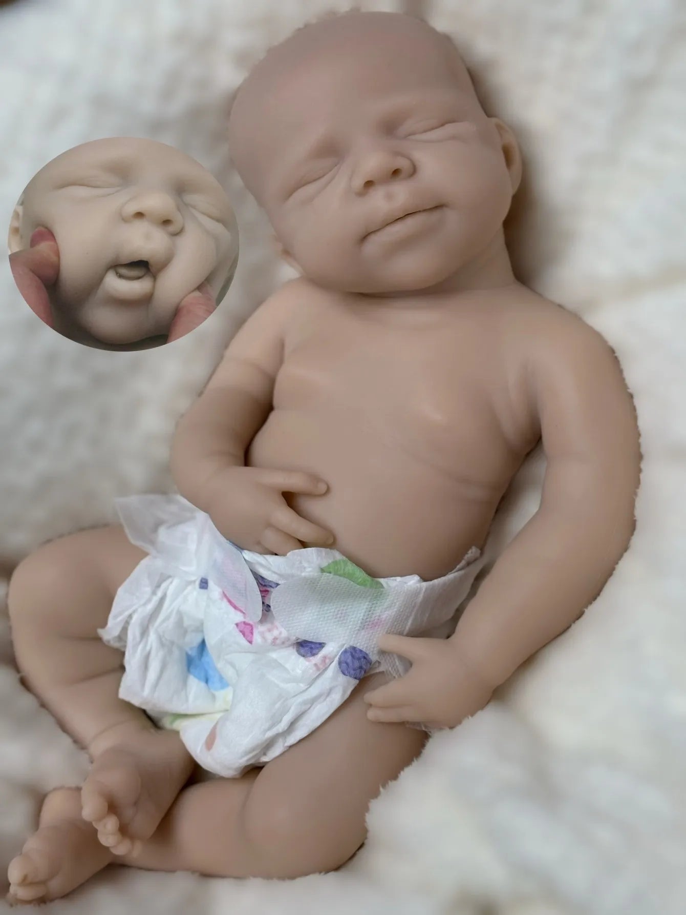 Bambola Reborn Vera  45cm Bocca Aperta, Silicone Morbido Regalo Natale Bambini