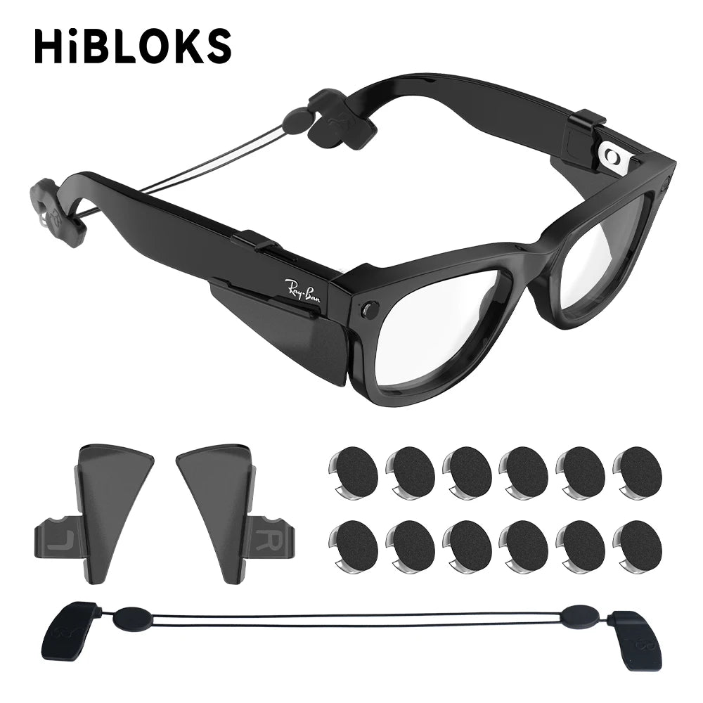 HiBloks Per RayBan Meta Wayfarer Skyler Headliner GEN1 e GEN 2 Parasole Adesivi/Deflettore Occhiali Cordino Occhiali Accessori