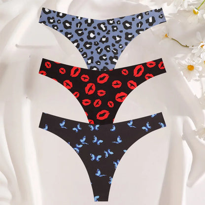 3 Mutandine Sexy Donna - Perizoma T-Back Vita Bassa - Intimo Colorato Senza Cuciture