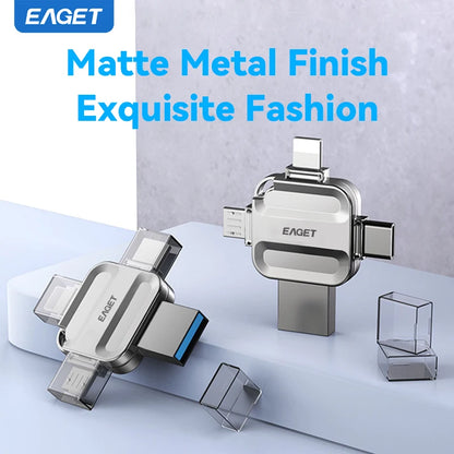 📲 Eaget PenDrive 4-in-1 USB 3.0 - Per iPhone, Android, PC, Type-C, Lightning!
Trasferisci file in un click tra tutti i dispositivi! Velocità USB 3.0 e design compatto. 🚀