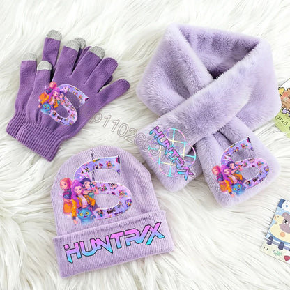 Cappello, Sciarpa e Guanti K-Pop Demon Hunters - Set Invernale Bambine 3 Pezzi