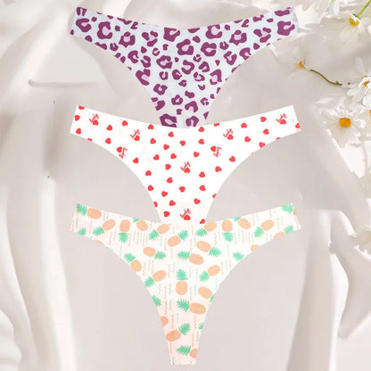 3 Mutandine Sexy Donna - Perizoma T-Back Vita Bassa - Intimo Colorato Senza Cuciture