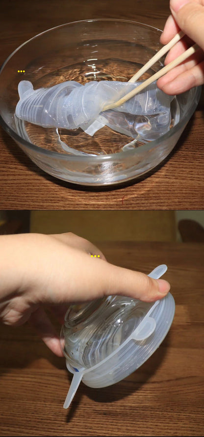 Coperchi in Silicone Elastici - Per Frigo, Ciotole e Piatti (6 Pezzi)