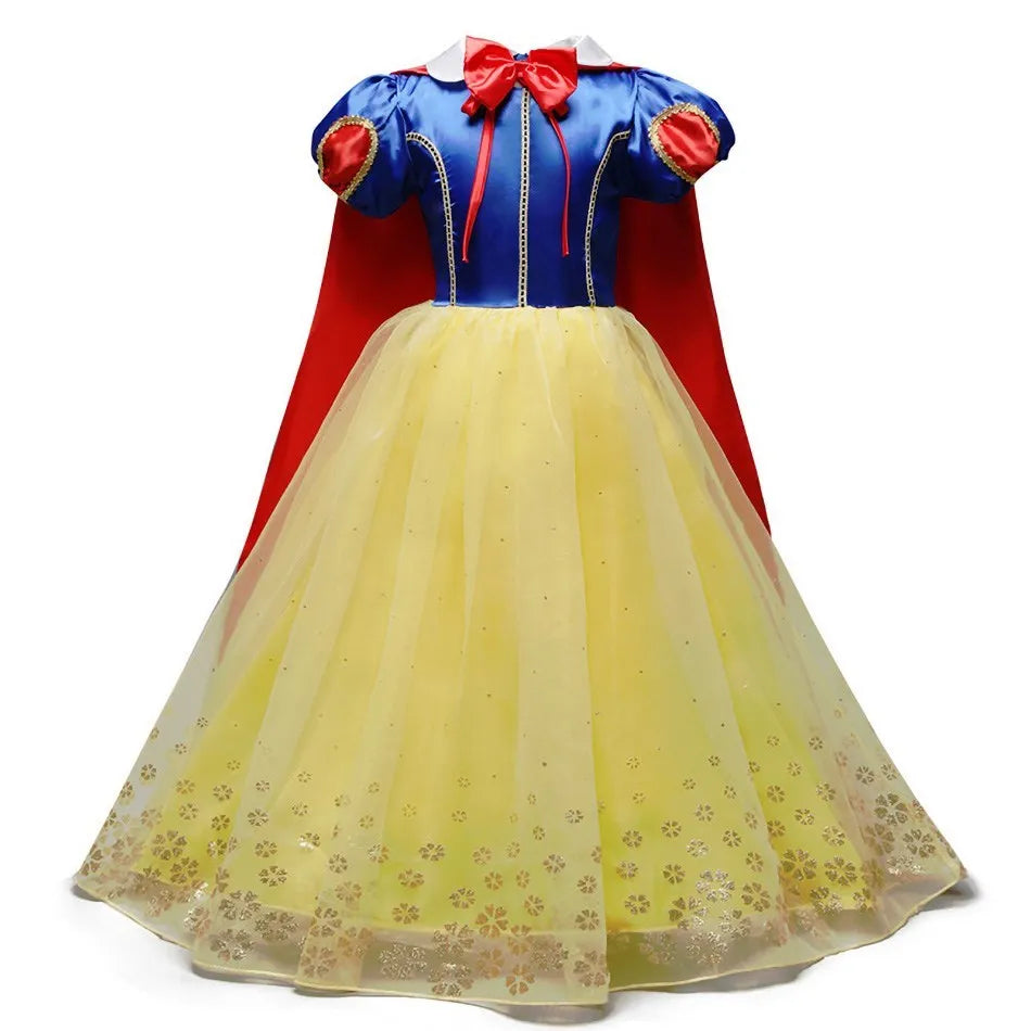 Abito Principessa per Bambine - Costume Elsa, Anna, Jasmine, Rapunzel per Feste e Carnevale