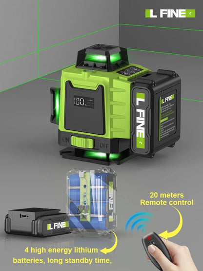 Livello Laser Professionale 16 Linee - 360° Autolivellante + Telecomando