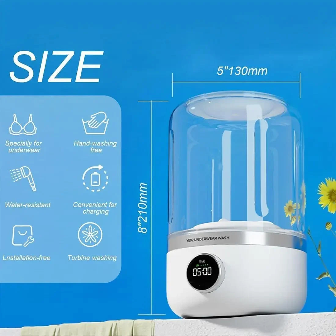 Mini Lavatrice Wireless 1L - Per Intima/Calzini - Disidratabile