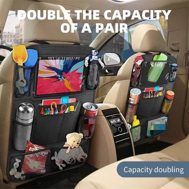 Borsa Portaoggetti Auto - Antiscivolo per Sedile, Anti-calci, Multitasche
