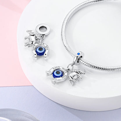 Bracciale Charm Argento 925 - Perle Blu, Gioielli Fai Da Te, Design Moderno e Minimalista Crea il tuo gioiello unico! Perle in argento sterling e charm eleganti.