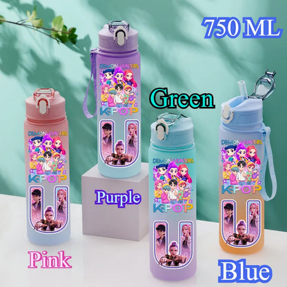 Borraccia K-POP Demon Hunters da 750ml con Cannuccia