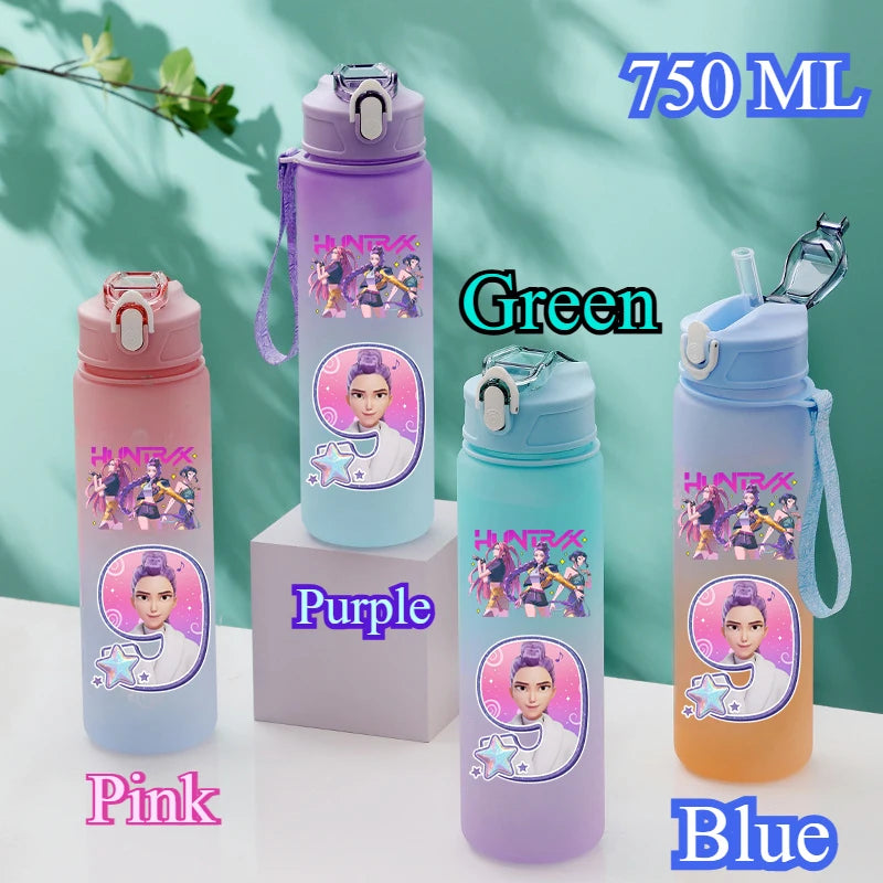 Borraccia K-POP Demon Hunters da 750ml con Cannuccia