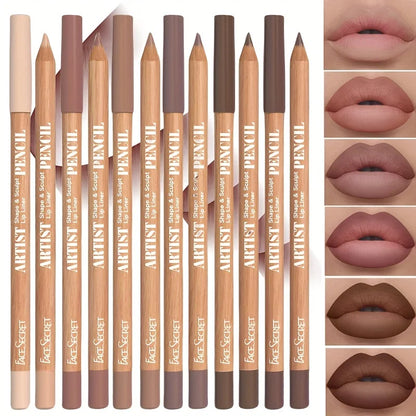 Set da 6 Matite Labbra Effetto Vellutato - Contorno Perfetto e Lunga Tenuta
