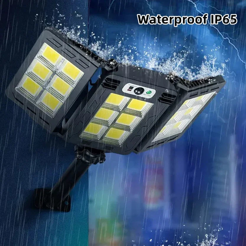 Potente Luce Solare da Esterno 800/600 LED | Sensore di Movimento Radar 10m, Impermeabile IP68 | Lampada da Parete per Giardino, Cortile, Sicurezza