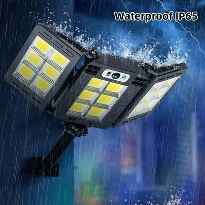 Potente Luce Solare da Esterno 800/600 LED | Sensore di Movimento Radar 10m, Impermeabile IP68 | Lampada da Parete per Giardino, Cortile, Sicurezza