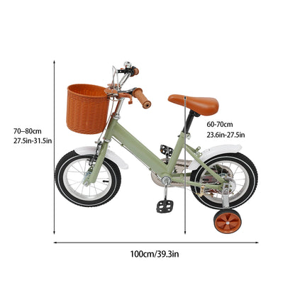 Bicicletta Bambini 12" con Rotelle 🚲 | Regolabile, Doppi Freni, Cestino