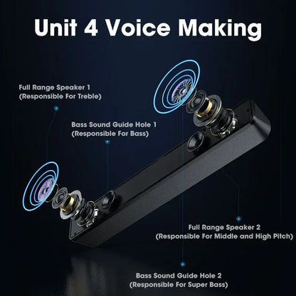 🔊 Soundbar Bluetooth 4D - Sistema Surround per TV, PC, Home Theater con Subwoofer e Bassi Potenti
Audio immersivo e design compatto! Perfetto per film, gaming e musica. 🎮🎵