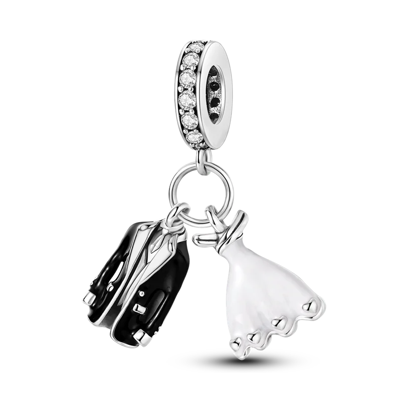 Perline e Ciondoli in Argento 925 Sterling con Zirconi - Per Bracciali Fai da Te e Gioielli