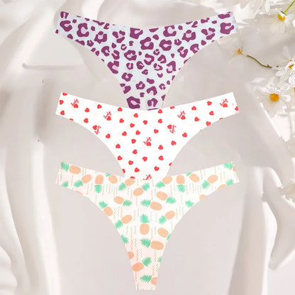 3 Mutandine Sexy Donna - Perizoma T-Back Vita Bassa - Intimo Colorato Senza Cuciture