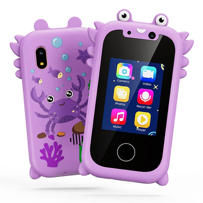 Telefono Giocattolo Educativo Bambini | Touchscreen, Doppia Fotocamera Selfie, MP3 | Regalo 3+ Anni
