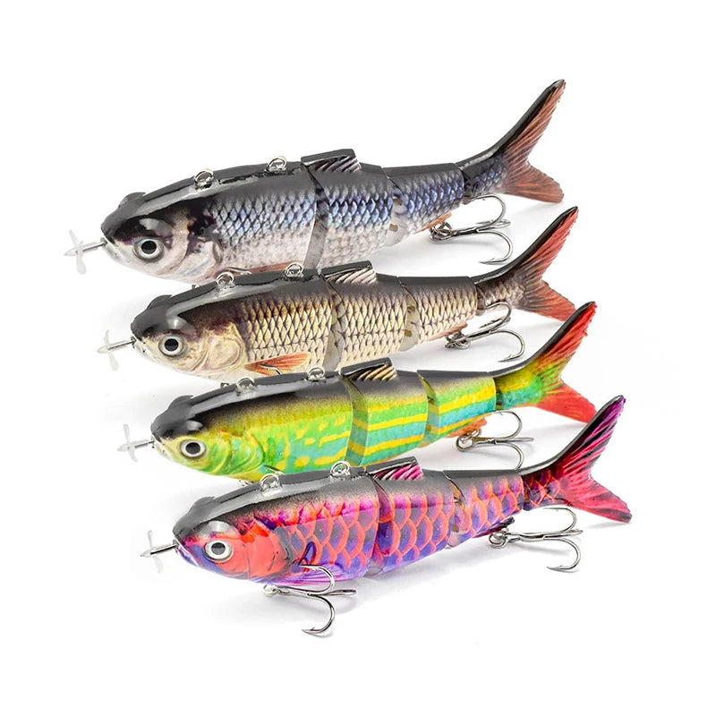 Esca Viva Automatica 4 Segmenti | Pesce Robot Swimbait Elettrico USB Ricaricabile