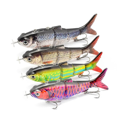 Esca Viva Automatica 4 Segmenti | Pesce Robot Swimbait Elettrico USB Ricaricabile