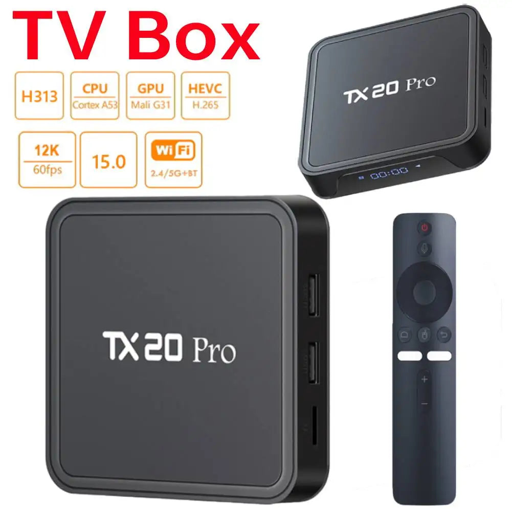🔥 Smart TV Box Android 15.0 | 4K HDR & 8K Decodifica | WiFi Dual-Band + BT5.2 | Allwinner H313 Quad Core