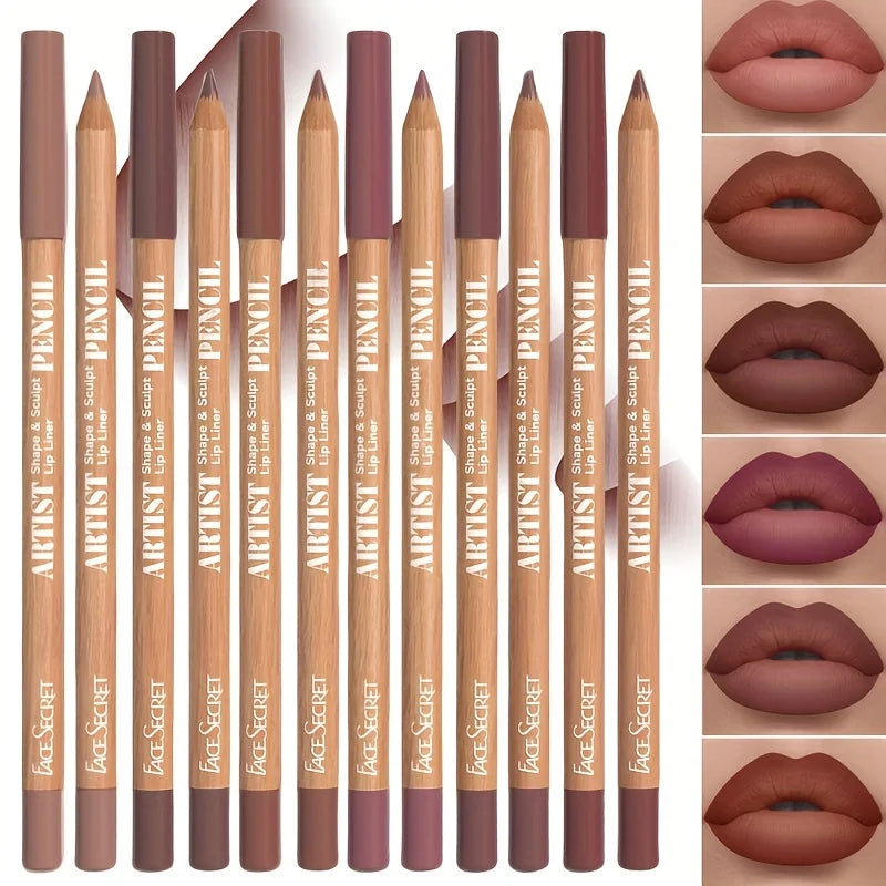 Set da 6 Matite Labbra Effetto Vellutato - Contorno Perfetto e Lunga Tenuta
