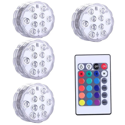 Luci LED Sommergibili a Batteria con Telecomando Subacquee per Vasca, Idromassaggio, Spa, Piscina, Fontana, Acquario