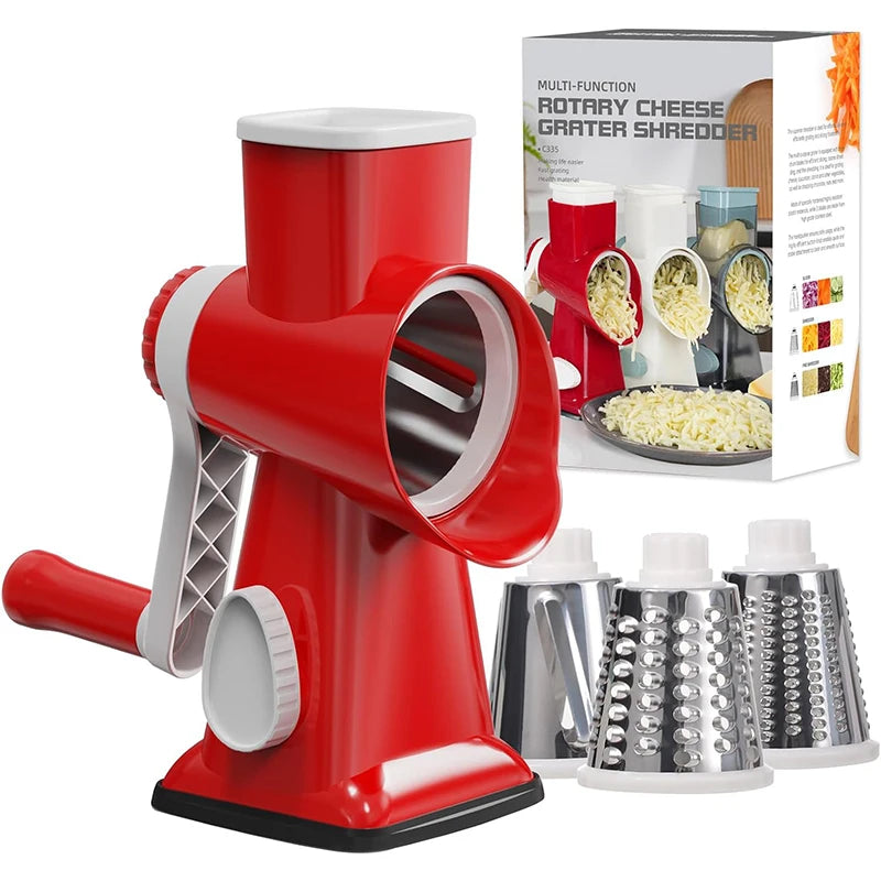 Grattugia 3 in 1  - Affetta Verdure, Noci, Formaggio - Trituratore Manuale