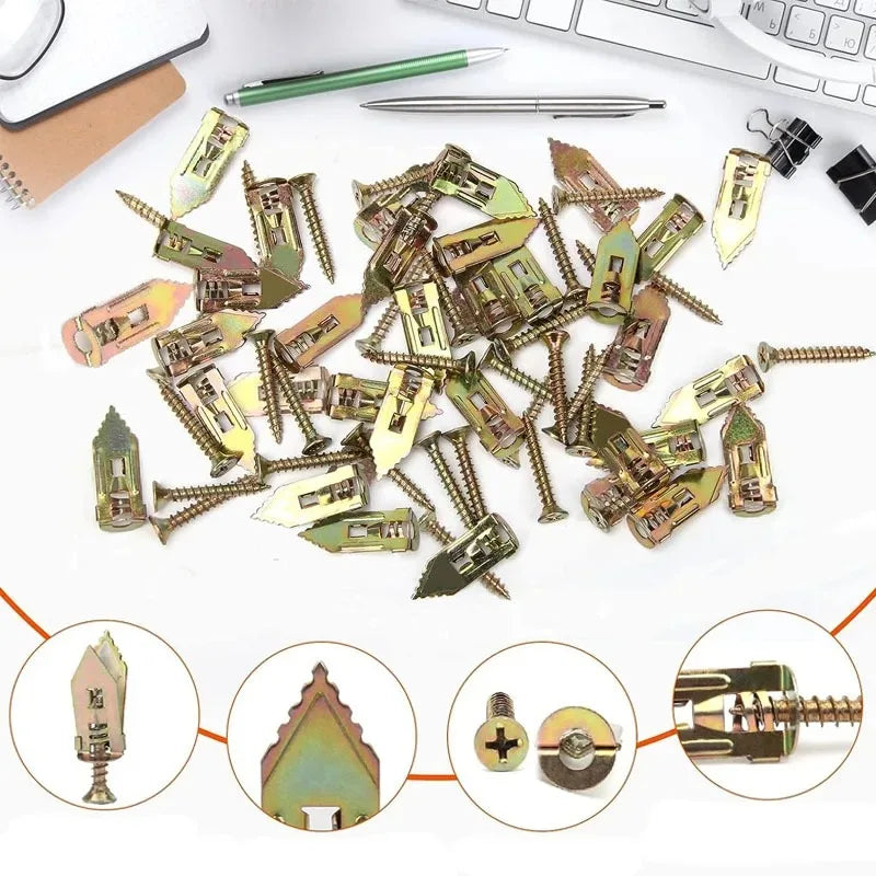 Tasselli Autofilettanti  | 100/50 Pezzi | Ancore a Espansione per Pareti Vuote | Ø12x30mm