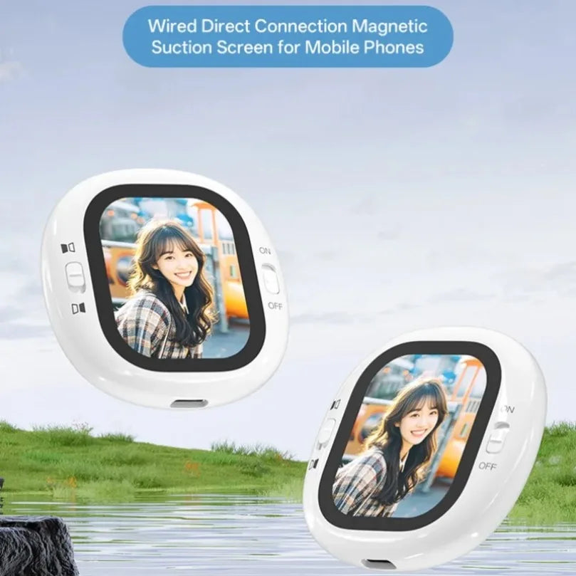 Mini schermo per selfie wireless Schermo magnetico per selfie Bluetooth 4K con flusso live Vlog/Selfie per iPhone/Android