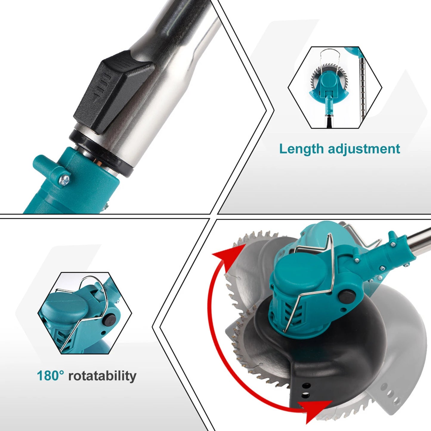 Tagliaerba Elettrico 1500W a Batteria | 12000RPM, 3 Lame Incluse | Decespugliatore per Giardino, Prato, Bordure