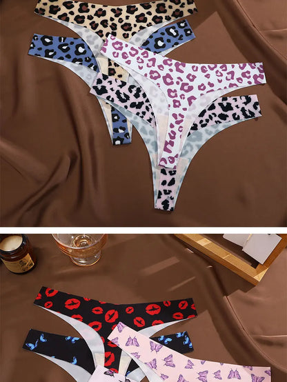 3 Mutandine Sexy Donna - Perizoma T-Back Vita Bassa - Intimo Colorato Senza Cuciture