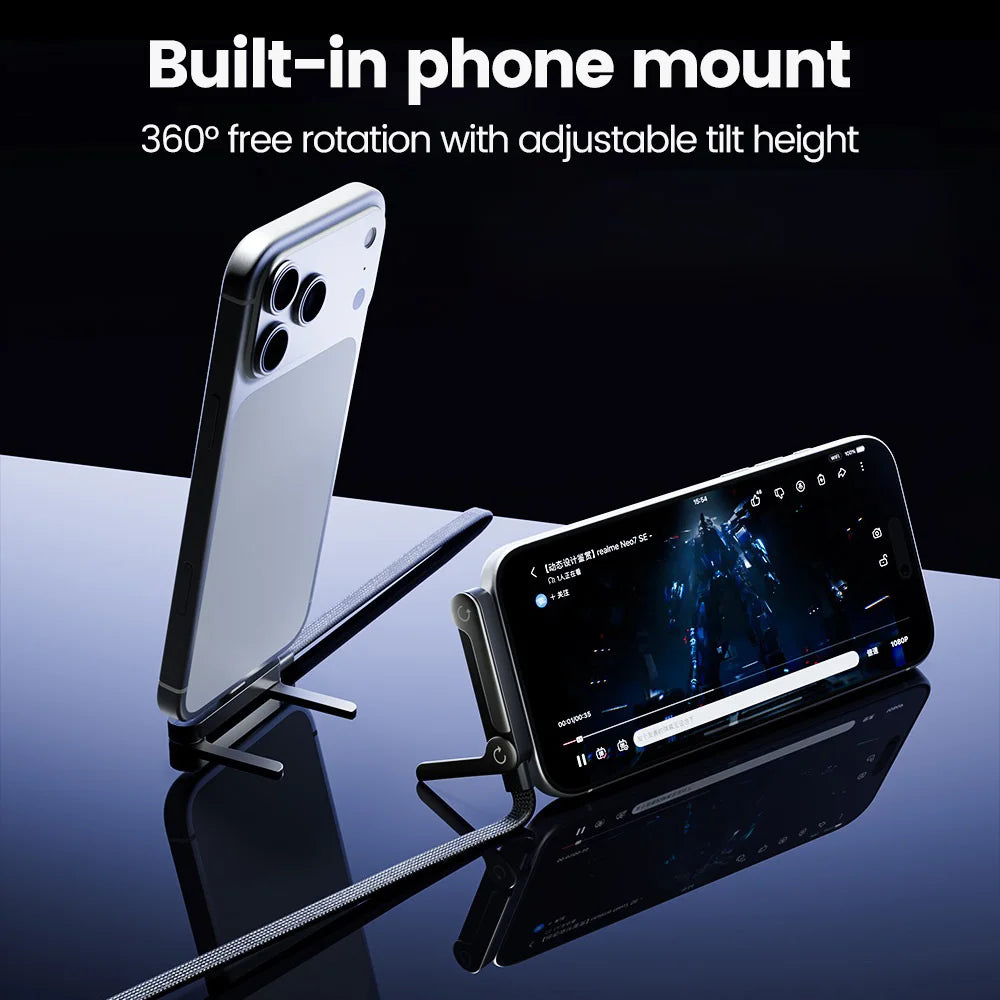 Cavo 2-in-1 Type C a USB C | 240W Fast Charge | Supporto Telefono Piegahevole