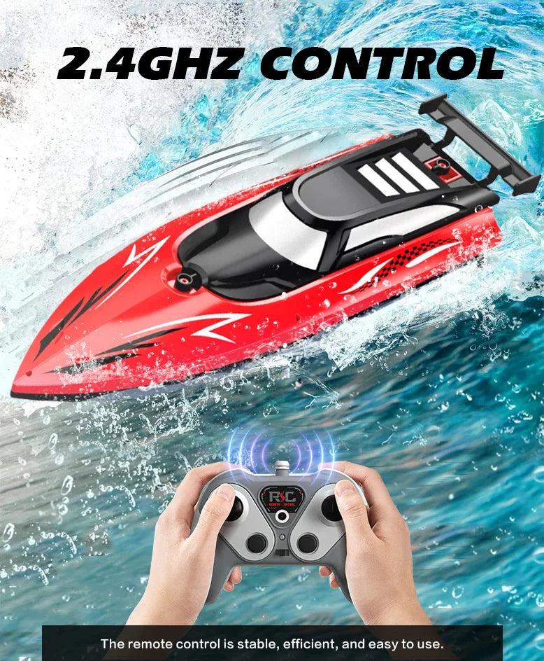 Barca RC 2.4Ghz Ad Alta Velocità - Giocattolo per Bambini Piscina/Lago