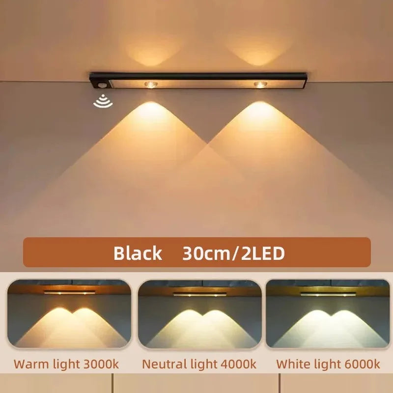 Luci LED Ultra Sottili Sotto Armadio | Sensore Movimento , 3 Colori Dimmerabili | per Cucina, Camera, Guardaroba