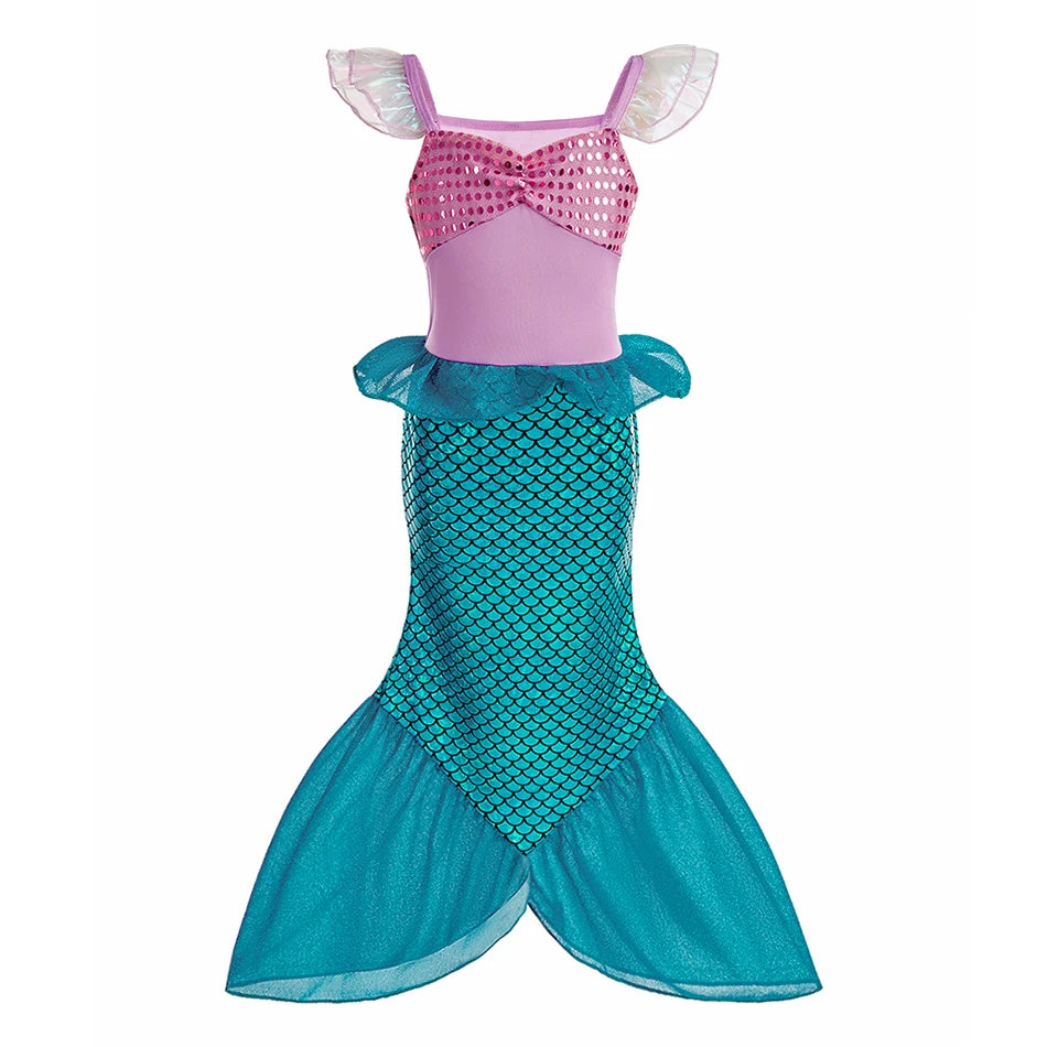 Abito Principessa per Bambine - Costume Elsa, Anna, Jasmine, Rapunzel per Feste e Carnevale