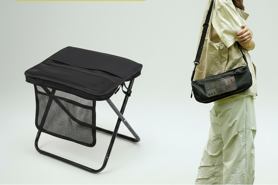 Sgabello Pieghevole Portatile con Zaino | Leggero con Borsa da Trasporto | Sedia Mini Outdoor per Viaggio, Trekking, Picnic