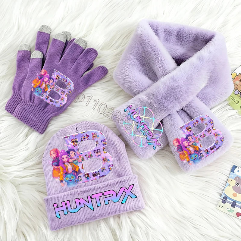 Cappello, Sciarpa e Guanti K-Pop Demon Hunters - Set Invernale Bambine 3 Pezzi
