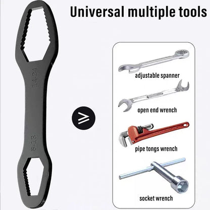Chiave Torx Universale Autoregolante 8-24mm Doppia Testa, Acciaio Carbonio Chiave Regolabile per Fabbrica, Officina, Fai-da-te