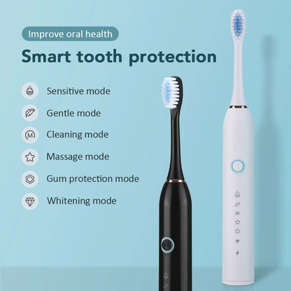 🚀 Spazzolino Elettrico Ricaricabile 6 Modalità | Sbiancante + Massaggio Gengive | IP67 Impermeabile | USB-C 🦷