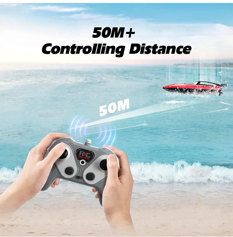 Barca RC 2.4Ghz Ad Alta Velocità - Giocattolo per Bambini Piscina/Lago