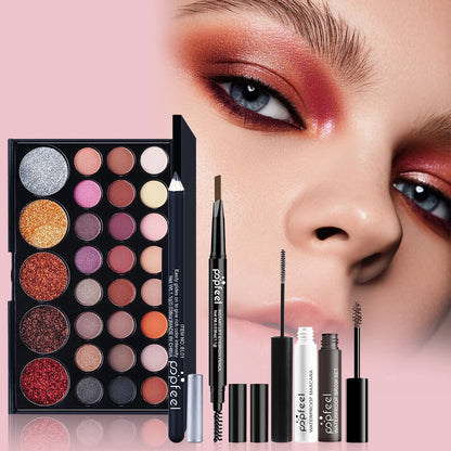 Trucco Completo Tutto-in-Uno popfeel - Kit Makeup con Ombretti, Fondotinta, Pennelli, Gloss Labbra