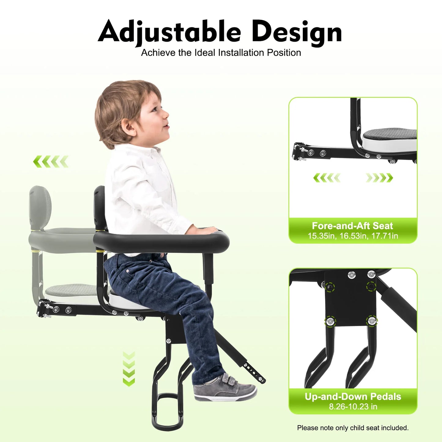 Seggiolino Multifunzione Universale 🚲👶 | 80kg, Doppia Sicurezza