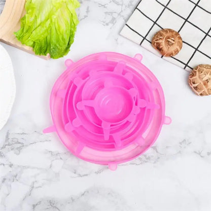 Coperchi in Silicone Elastici - Per Frigo, Ciotole e Piatti (6 Pezzi)