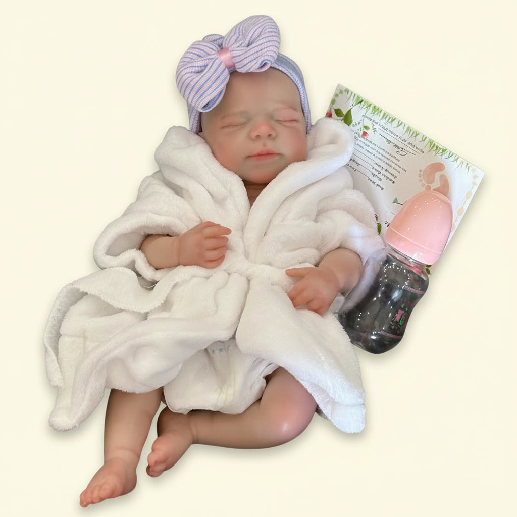 Bambola Reborn Vera  45cm Bocca Aperta, Silicone Morbido Regalo Natale Bambini